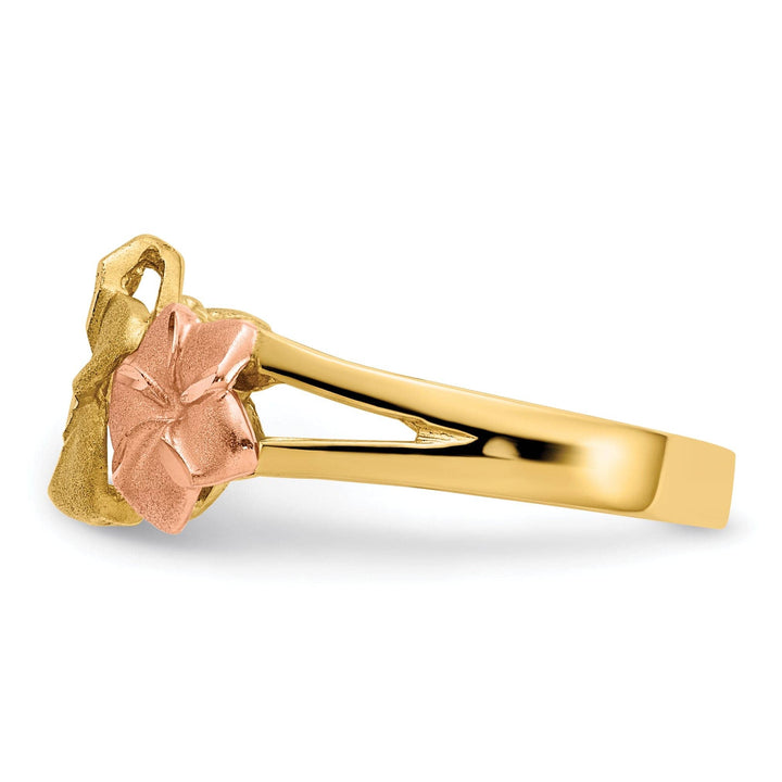 Lovely Rita's Ring 14k Tri Color Gold Plumeria Ring