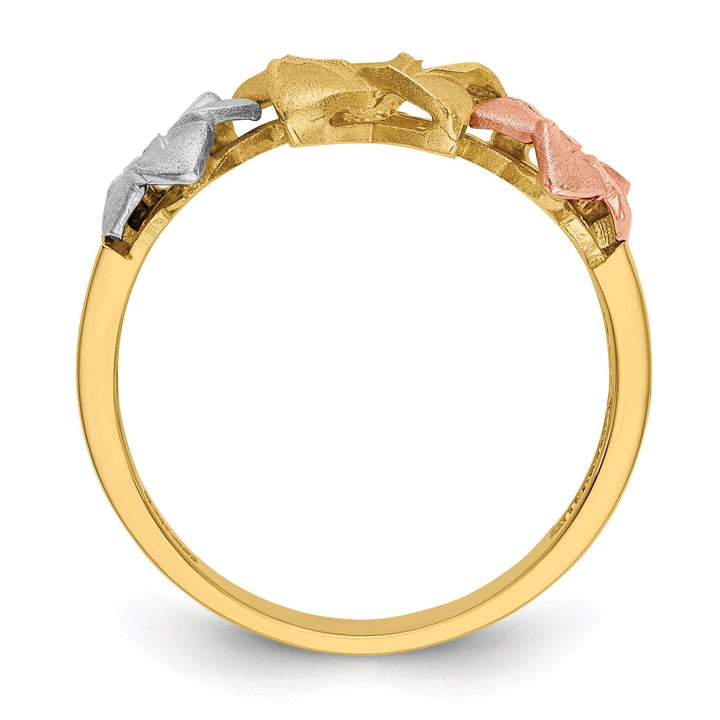Lovely Rita's Ring 14k Tri Color Gold Plumeria Ring