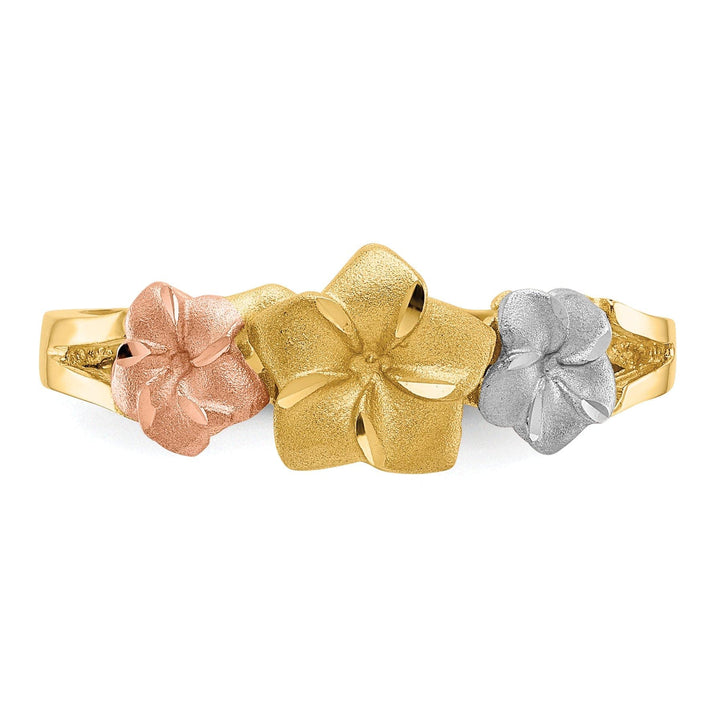 Lovely Rita's Ring 14k Tri Color Gold Plumeria Ring
