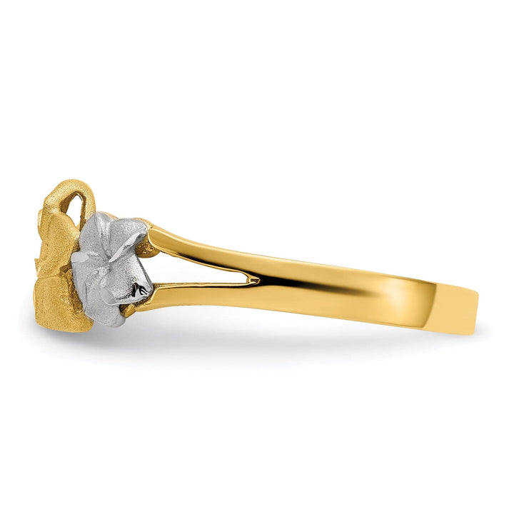 Lovely Rita's Ring 14k Tri Color Gold Plumeria Ring