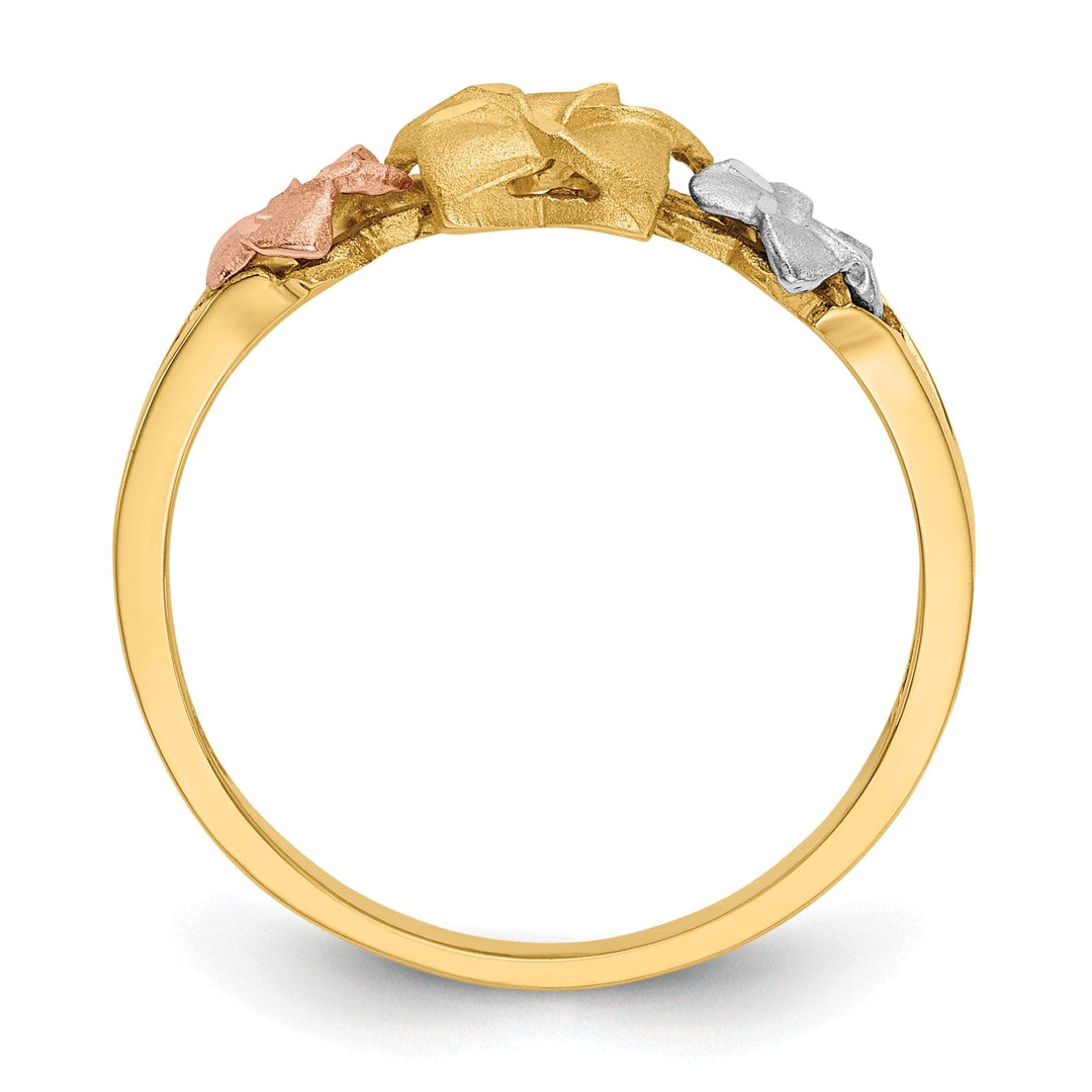 Lovely Rita's Ring 14k Tri Color Gold Plumeria Ring