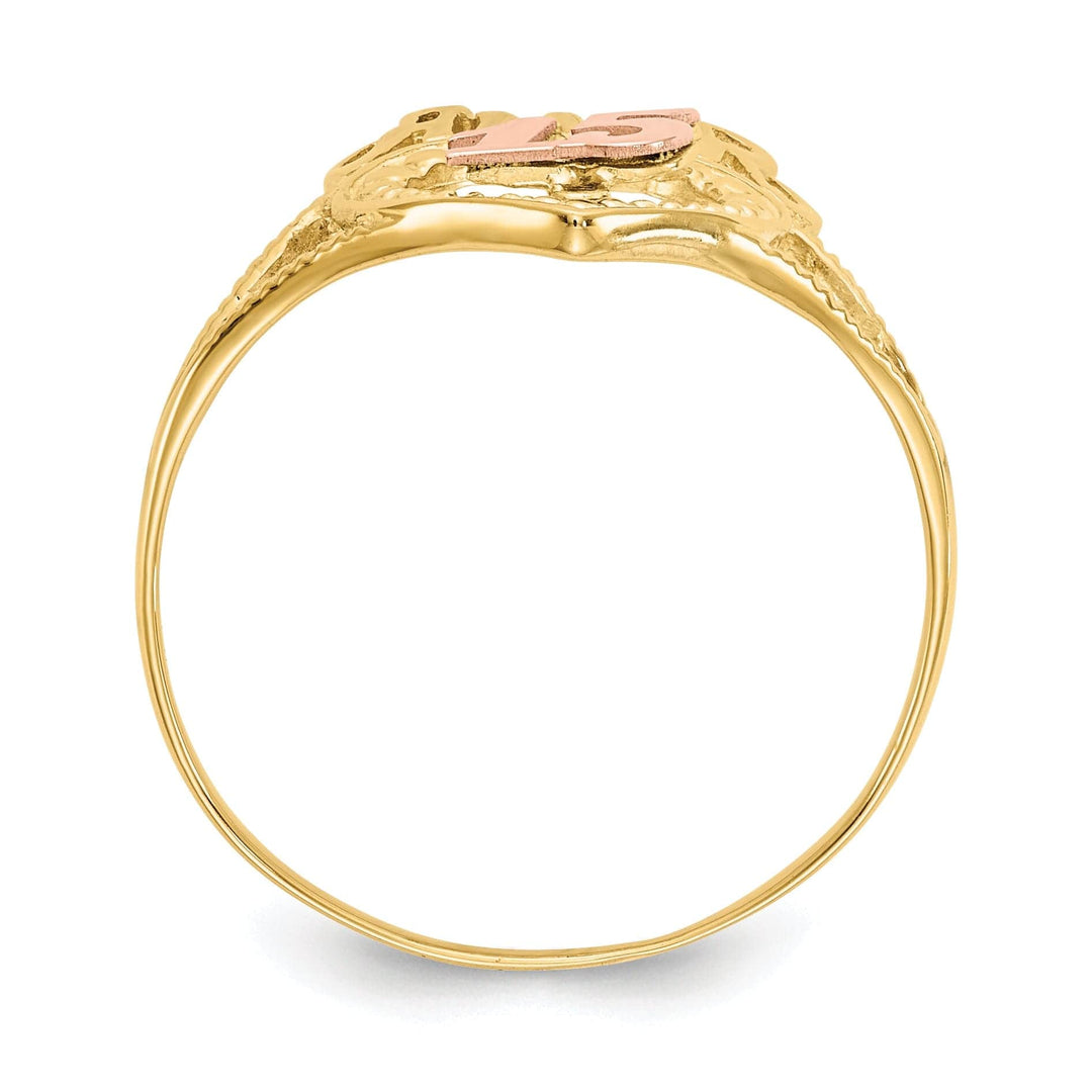 Lovely Rita's Ring 14k Two Tone Gold 'Amor 15' Heart Ring
