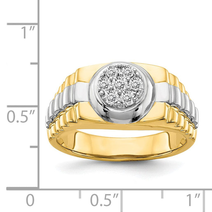 Lovely Rita's Ring 14k Two-tone Gold Casted Men's Diamond Ring