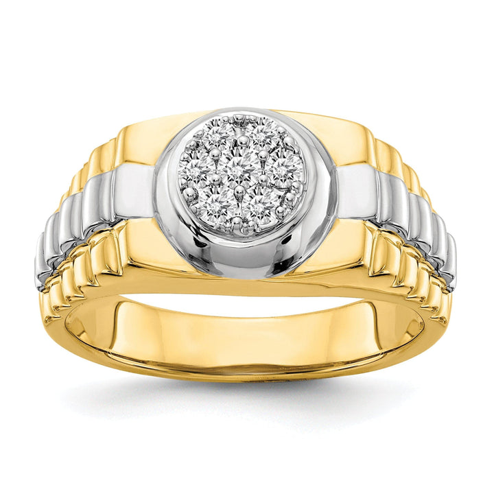 Lovely Rita's Ring 14k Two-tone Gold Casted Men's Diamond Ring
