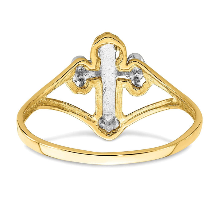 Lovely Rita's Ring 14k Two Tone Gold Cross Ring