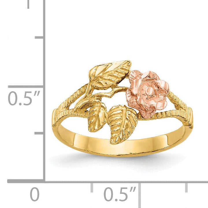 Lovely Rita's Ring 14k Two Tone Gold Diamond Cut Rose Ring