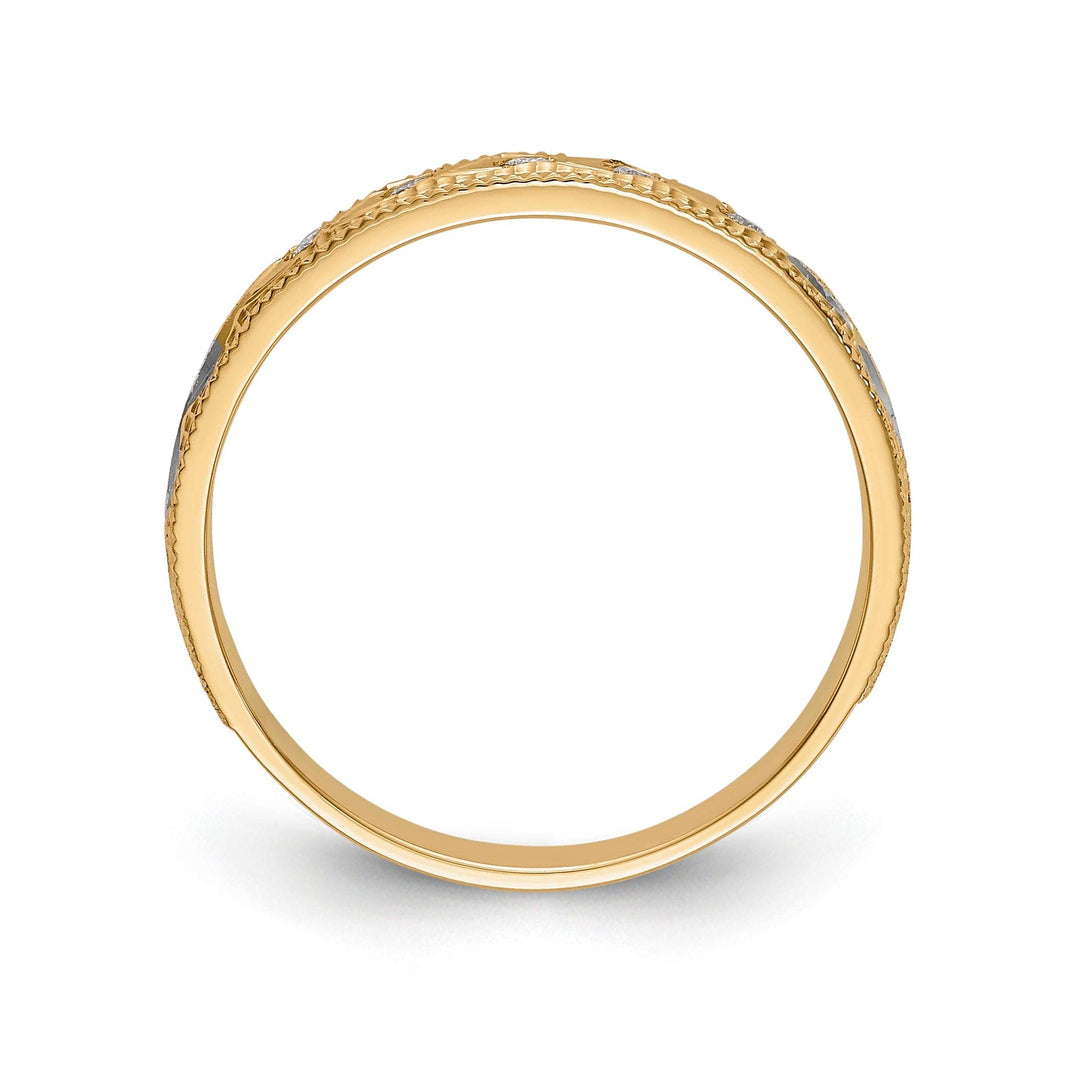 Bridal Ring 14k Two Tone Gold Diamond Ladies Wedding Band