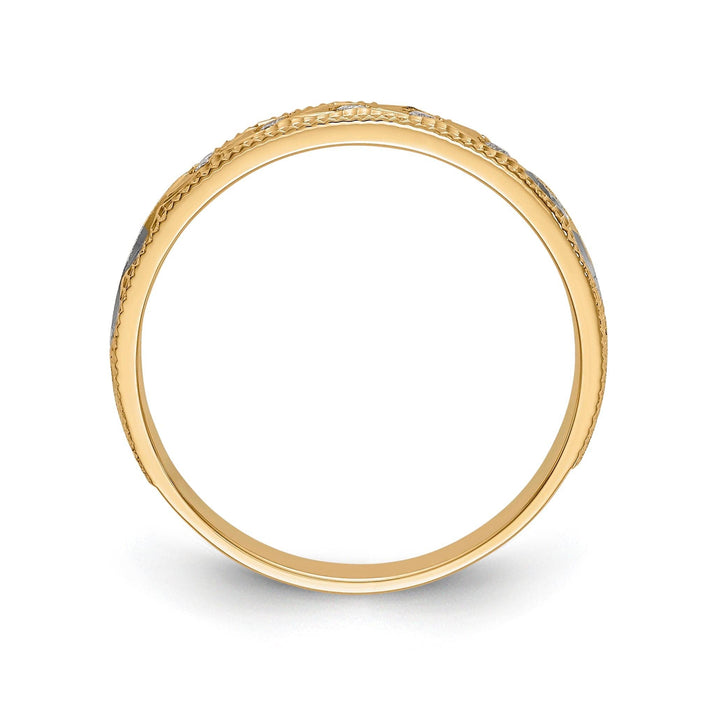 Bridal Ring 14k Two Tone Gold Diamond Ladies Wedding Band