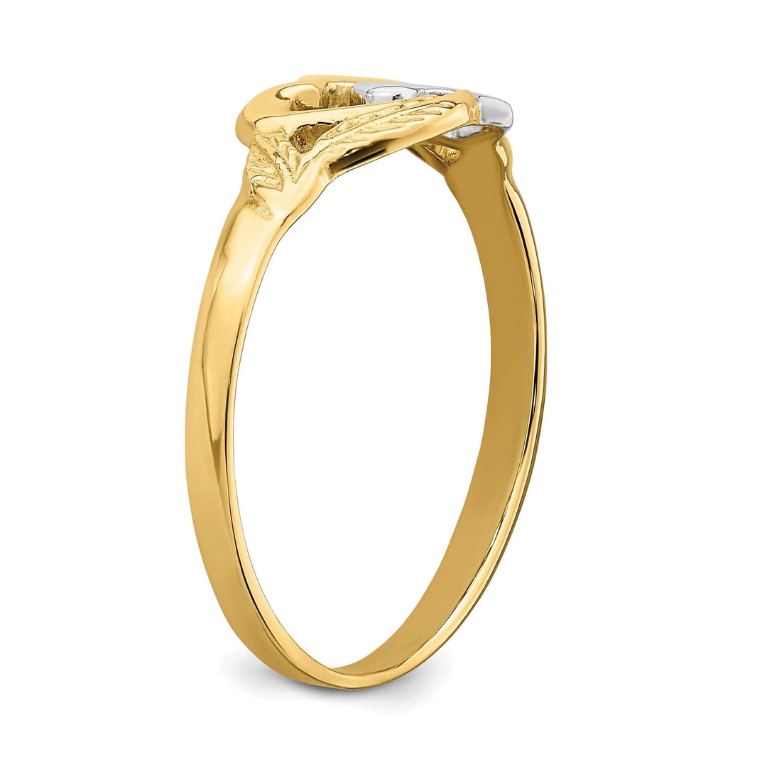 Lovely Rita's Ring 14k Two Tone Gold Double Heart Cut-Out Ring
