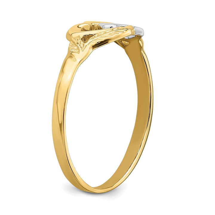 Lovely Rita's Ring 14k Two Tone Gold Double Heart Cut-Out Ring