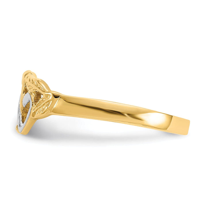 Lovely Rita's Ring 14k Two Tone Gold Double Heart Cut-Out Ring