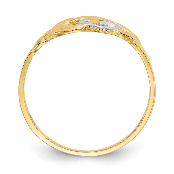 Lovely Rita's Ring 14k Two Tone Gold Double Heart Cut-Out Ring