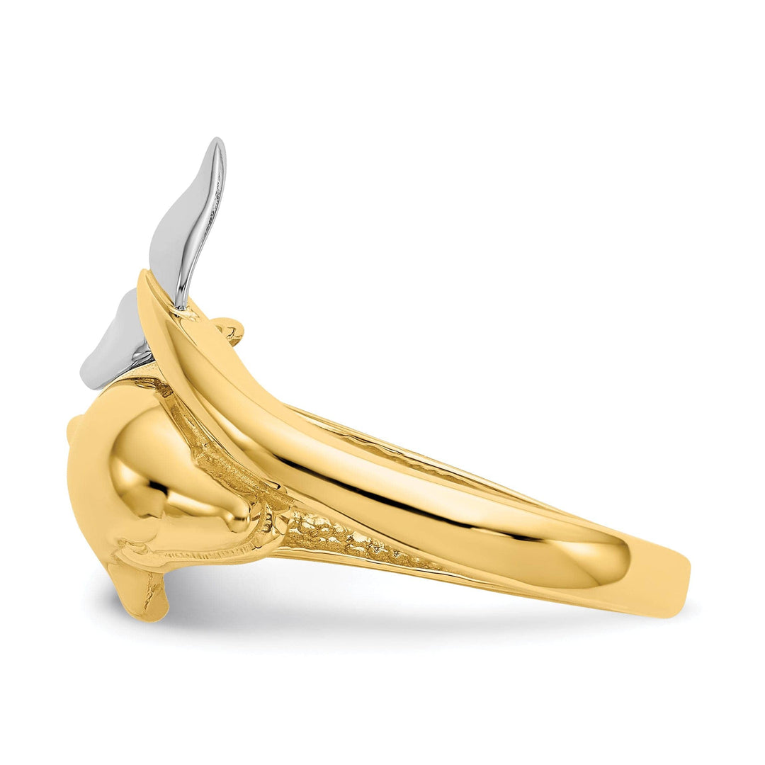 Lovely Rita's Ring 14k Two Tone Gold Polished Dolphin Ring
