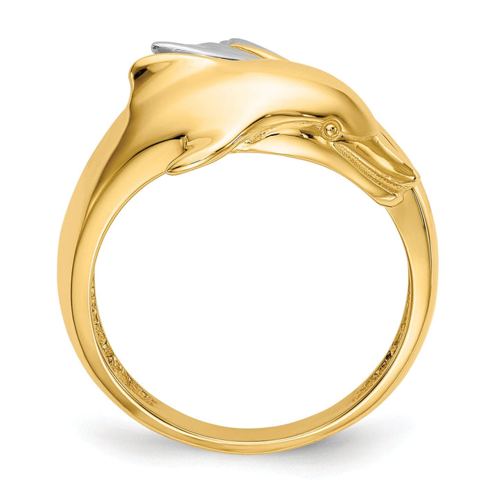 Lovely Rita's Ring 14k Two Tone Gold Polished Dolphin Ring