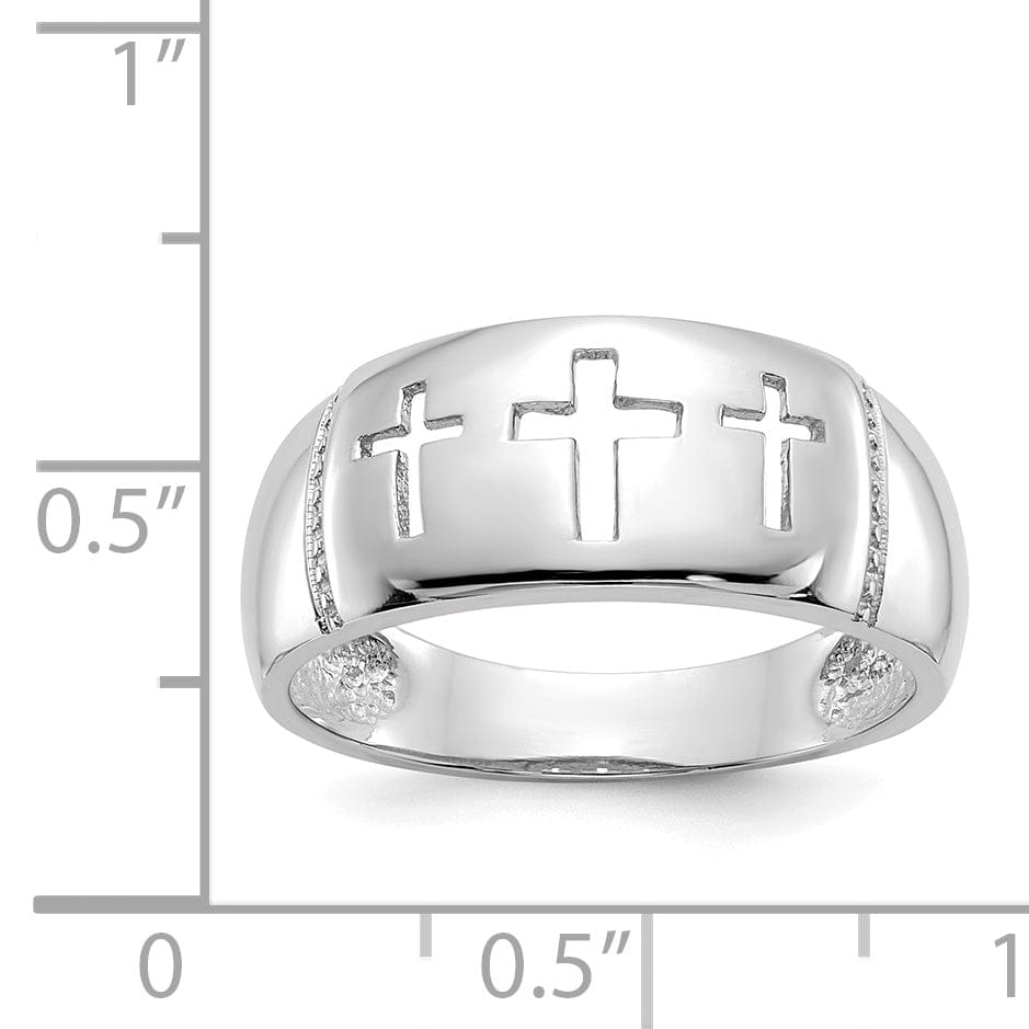 Lovely Rita's Ring 14k White Gold 3 Cross Cut-out Ring