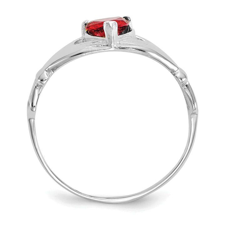 Lovely Rita's Ring 14k White Gold Birthstone Claddagh Heart Ring