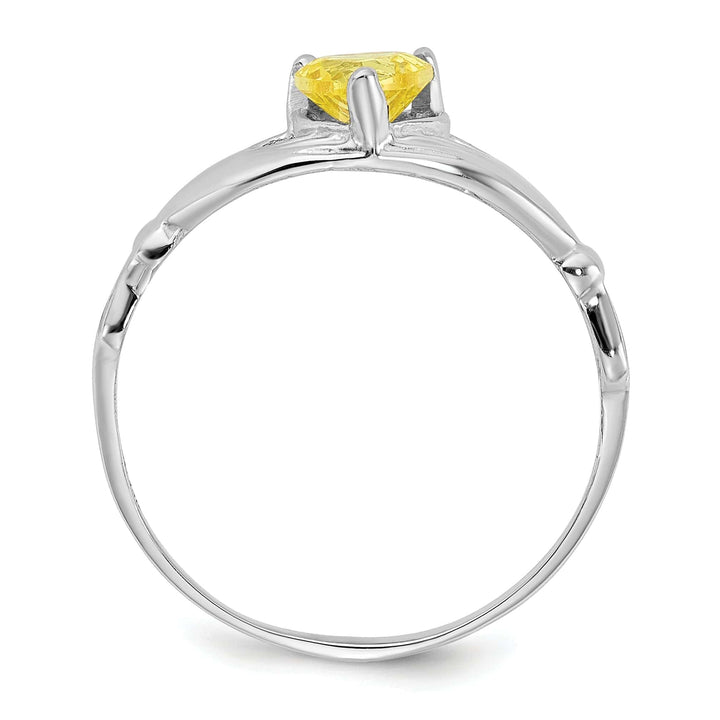 Lovely Rita's Ring 14k White Gold Birthstone Claddagh Heart Ring