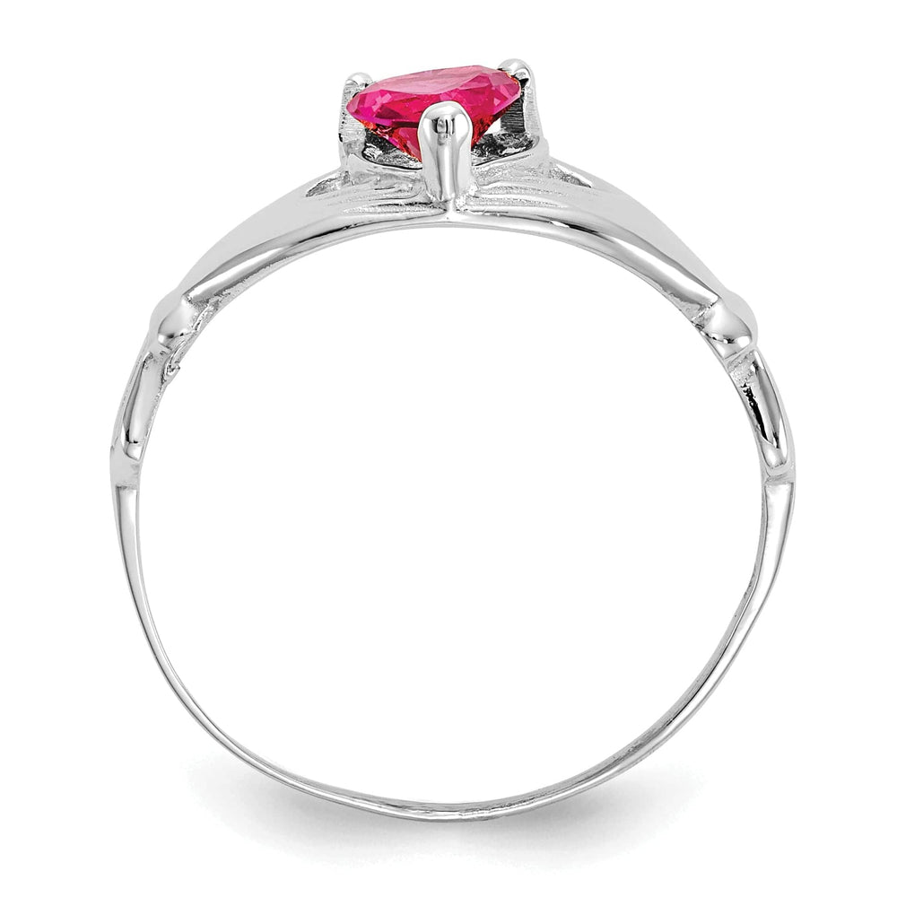 Lovely Rita's Ring 14k White Gold Birthstone Claddagh Heart Ring