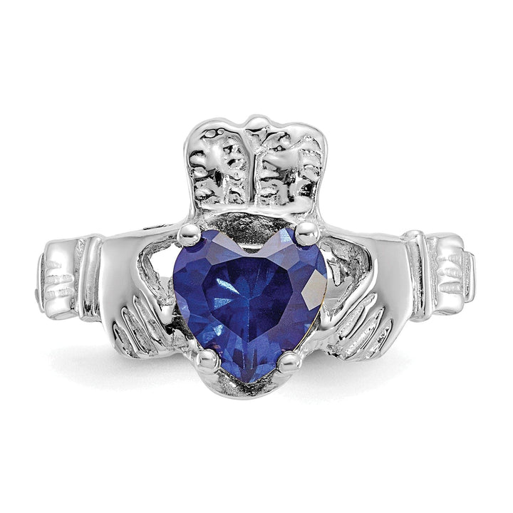Lovely Rita's Ring 14k White Gold Birthstone Claddagh Ring