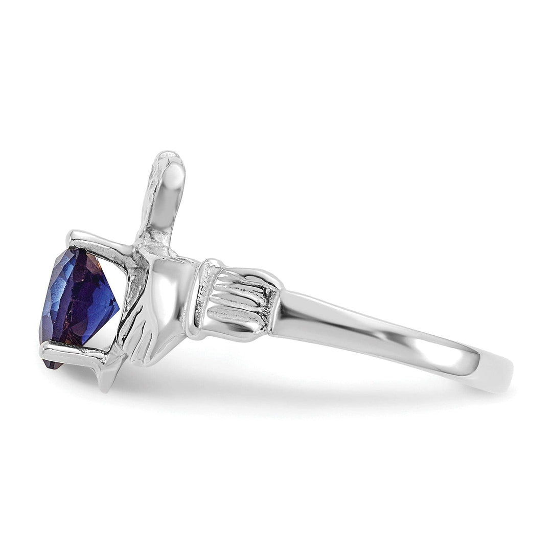 Lovely Rita's Ring 14k White Gold Birthstone Claddagh Ring