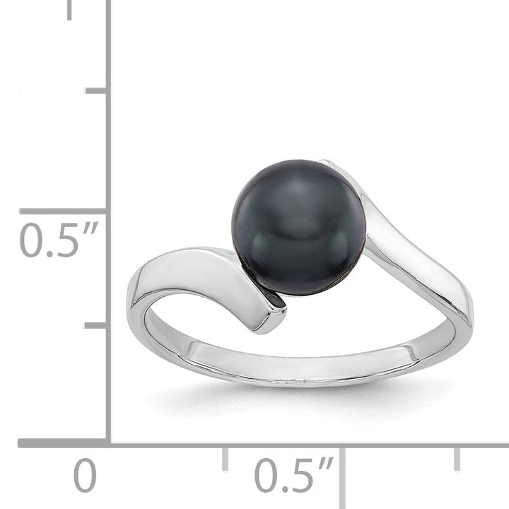 Lovely Rita's Ring 14k White Gold Black 7MM Pearl Ring