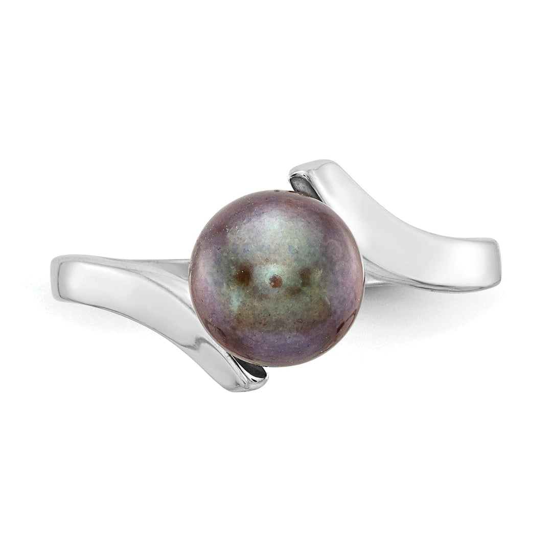 Lovely Rita's Ring 14k White Gold Black 7MM Pearl Ring