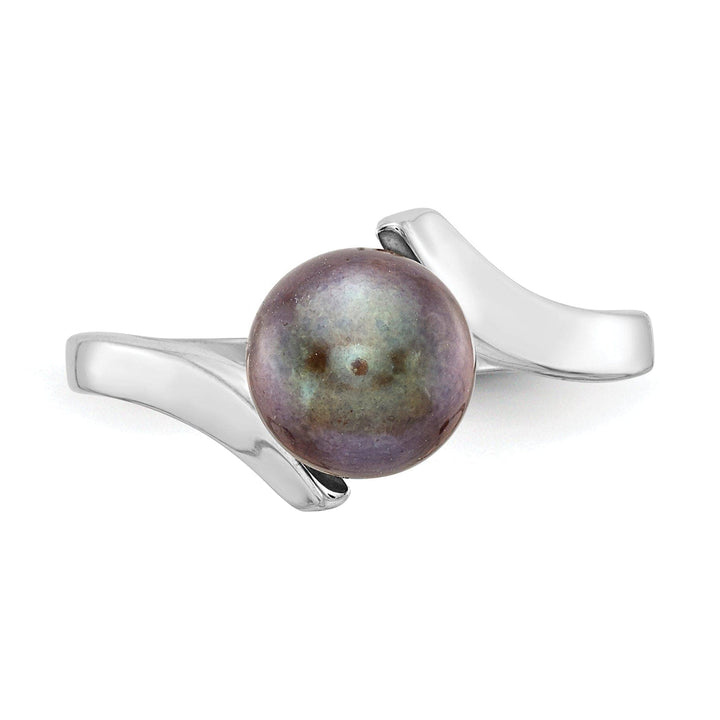 Lovely Rita's Ring 14k White Gold Black 7MM Pearl Ring