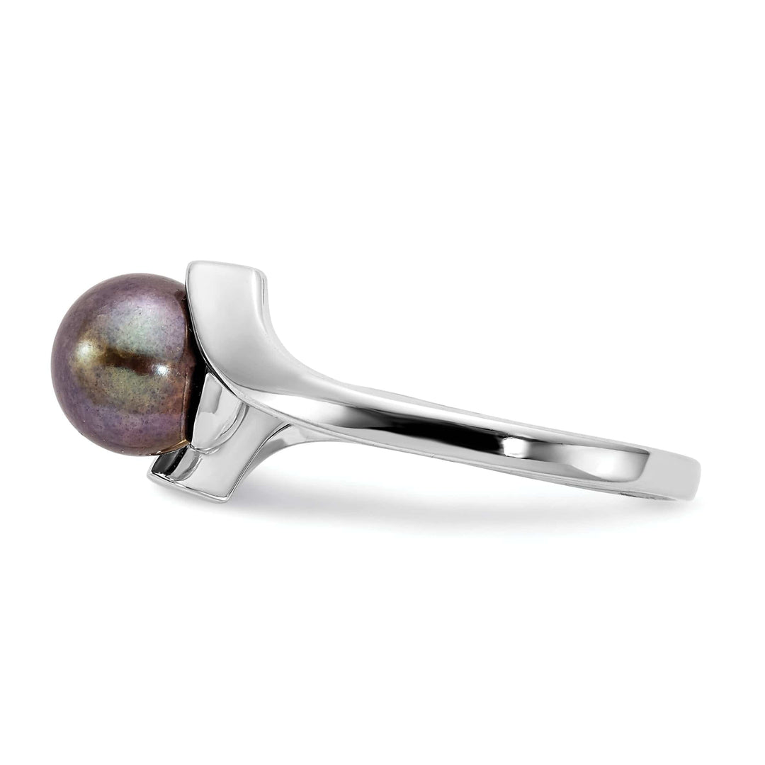 Lovely Rita's Ring 14k White Gold Black 7MM Pearl Ring