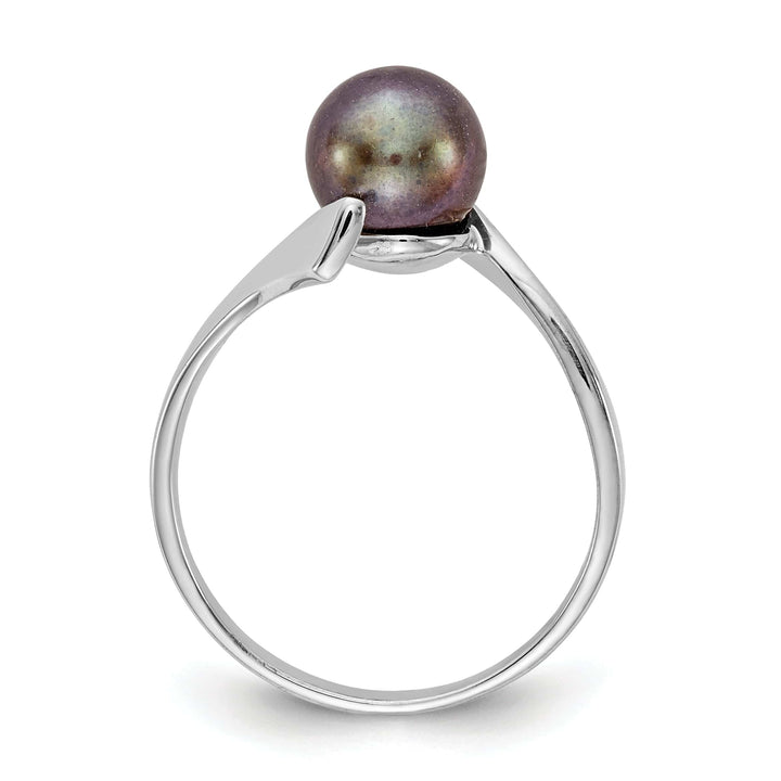 Lovely Rita's Ring 14k White Gold Black 7MM Pearl Ring