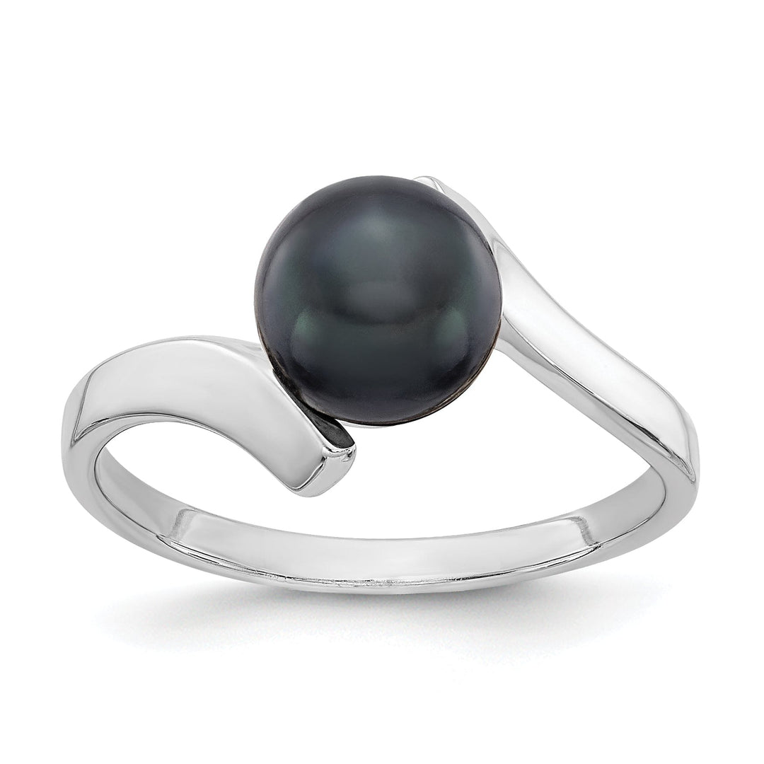 Lovely Rita's Ring 14k White Gold Black 7MM Pearl Ring