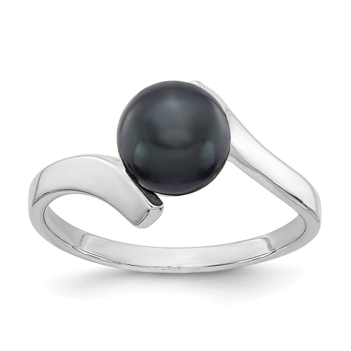Lovely Rita's Ring 14k White Gold Black 7MM Pearl Ring