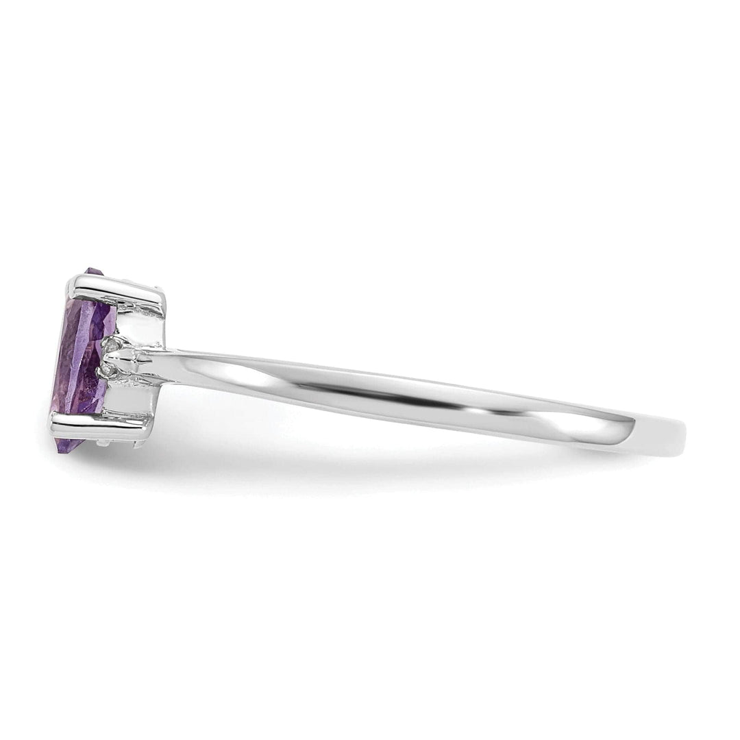 Lovely Rita's Ring 14k White Gold Diamond Amethyst Birthstone Ring
