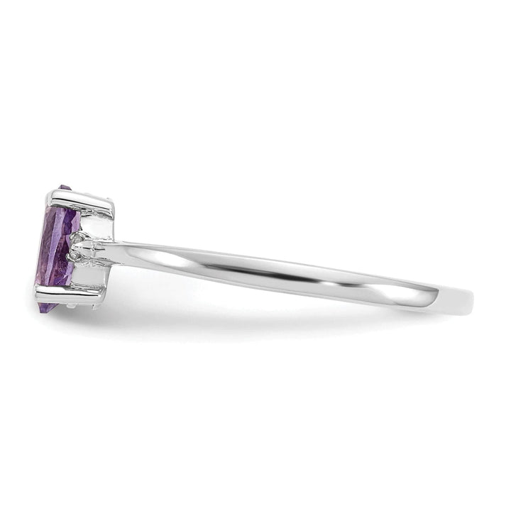 Lovely Rita's Ring 14k White Gold Diamond Amethyst Birthstone Ring
