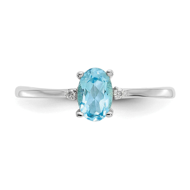 Lovely Rita's Ring 14k White Gold Diamond Blue Topaz Ring