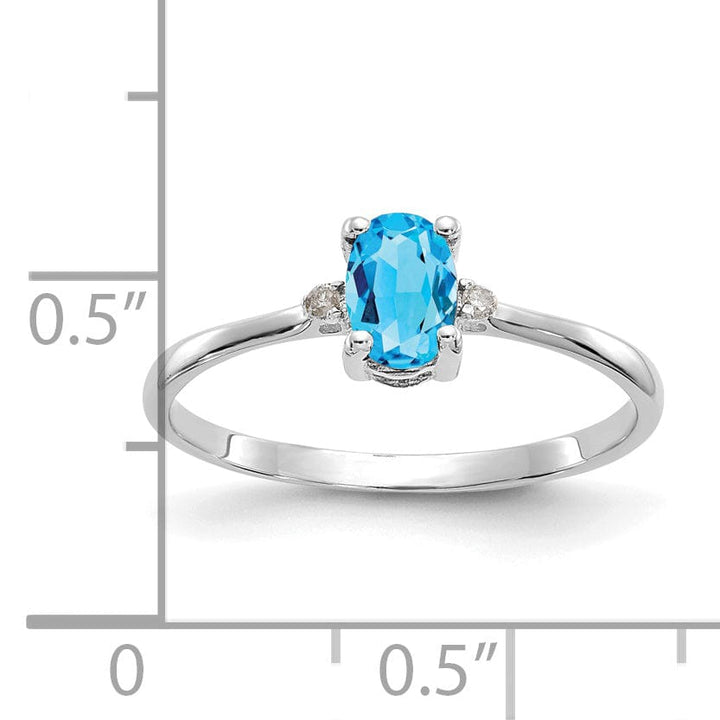 Lovely Rita's Ring 14k White Gold Diamond Blue Topaz Ring