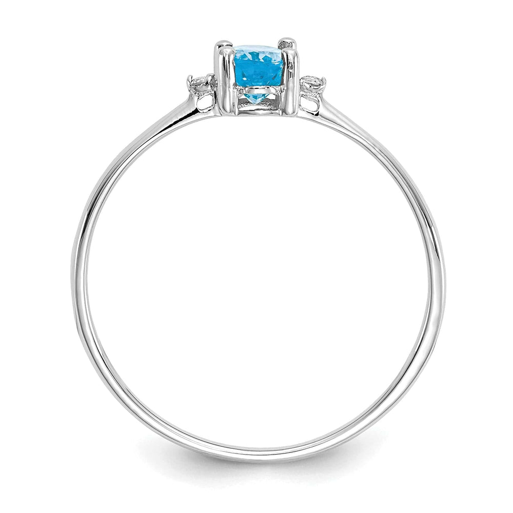 Lovely Rita's Ring 14k White Gold Diamond Blue Topaz Ring