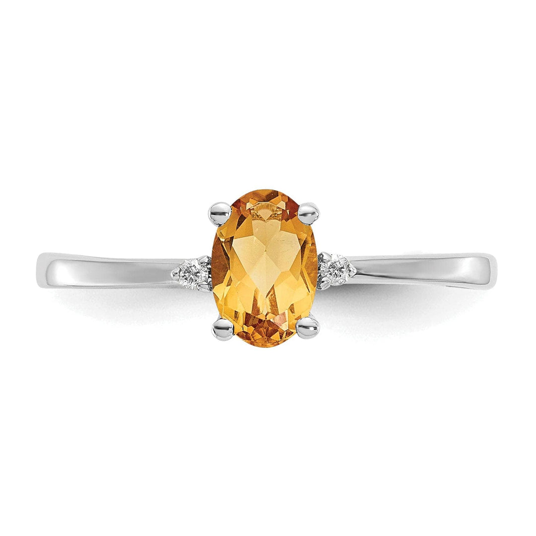 Lovely Rita's Ring 14k White Gold Diamond Citrine Birthstone Ring