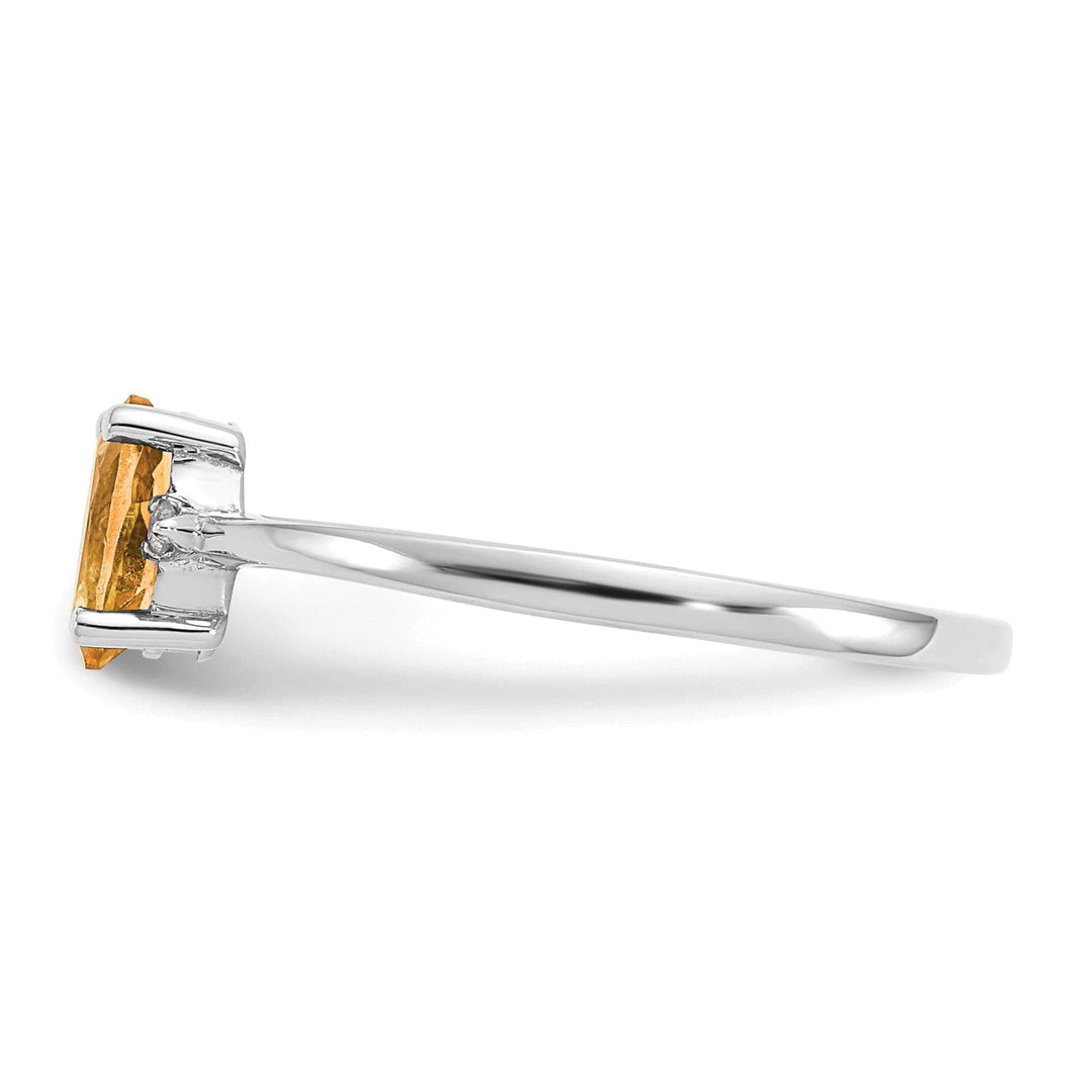 Lovely Rita's Ring 14k White Gold Diamond Citrine Birthstone Ring
