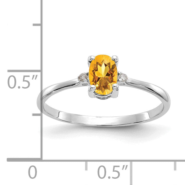 Lovely Rita's Ring 14k White Gold Diamond Citrine Birthstone Ring