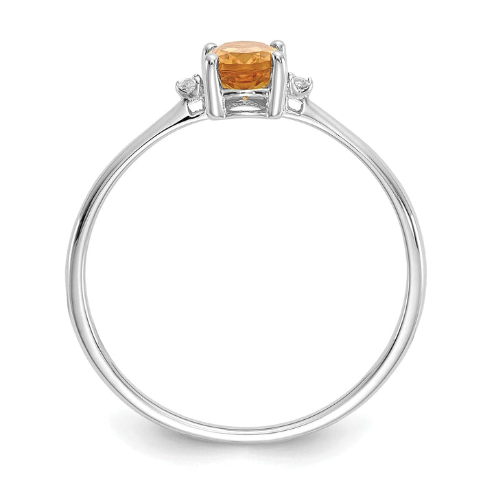 Lovely Rita's Ring 14k White Gold Diamond Citrine Birthstone Ring