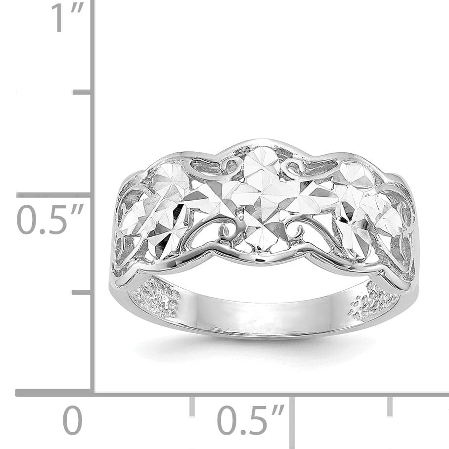 Lovely Rita's Ring 14k White Gold Diamond Cut Wave Ring
