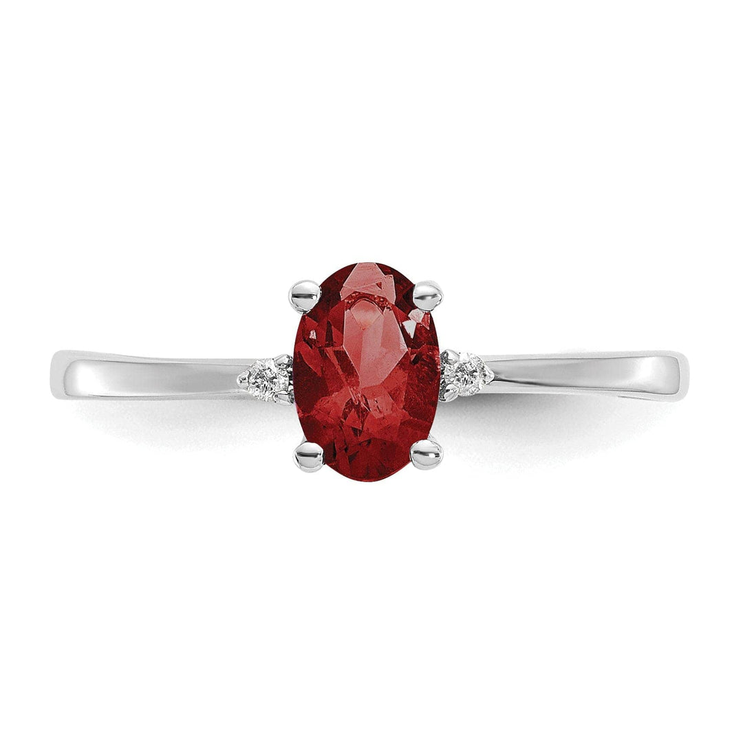 Lovely Rita's Ring 14k White Gold Diamond Garnet Birthstone Ring
