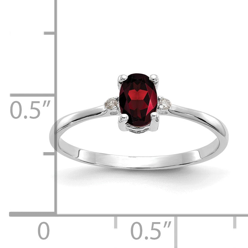 Lovely Rita's Ring 14k White Gold Diamond Garnet Birthstone Ring