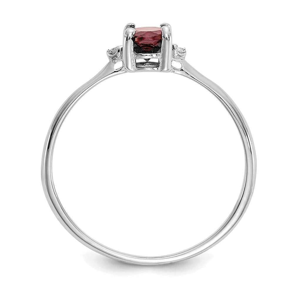 Lovely Rita's Ring 14k White Gold Diamond Garnet Birthstone Ring