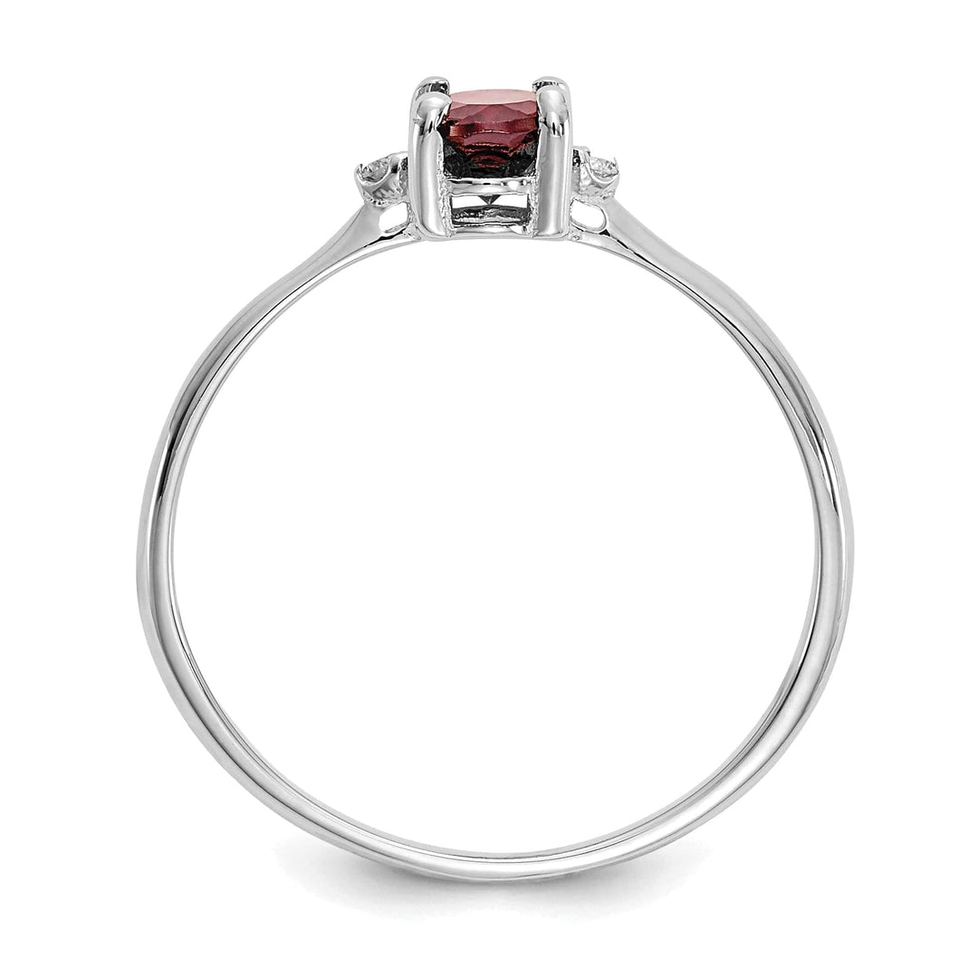 Lovely Rita's Ring 14k White Gold Diamond Garnet Birthstone Ring