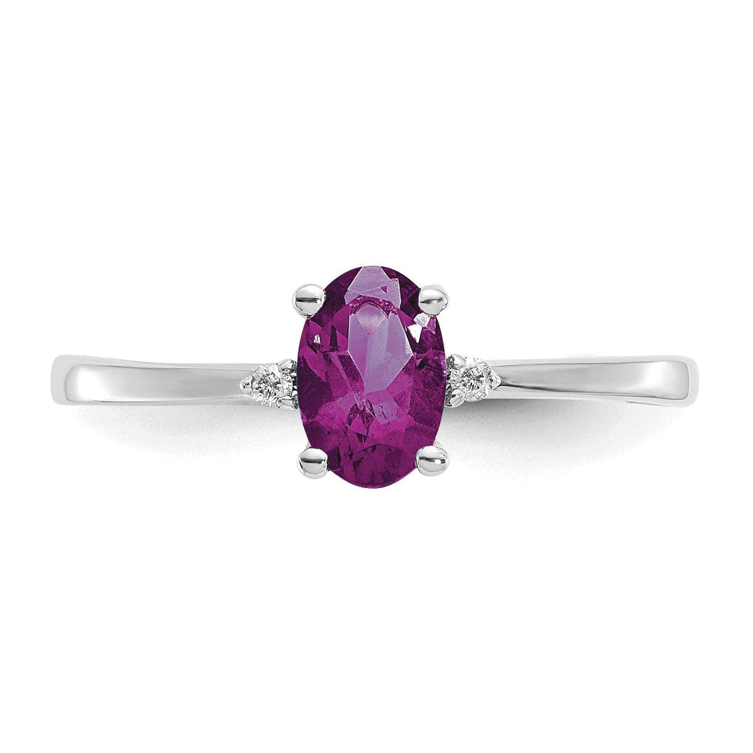 Lovely Rita's Ring 14k White Gold Diamond Garnet Birthstone Ring