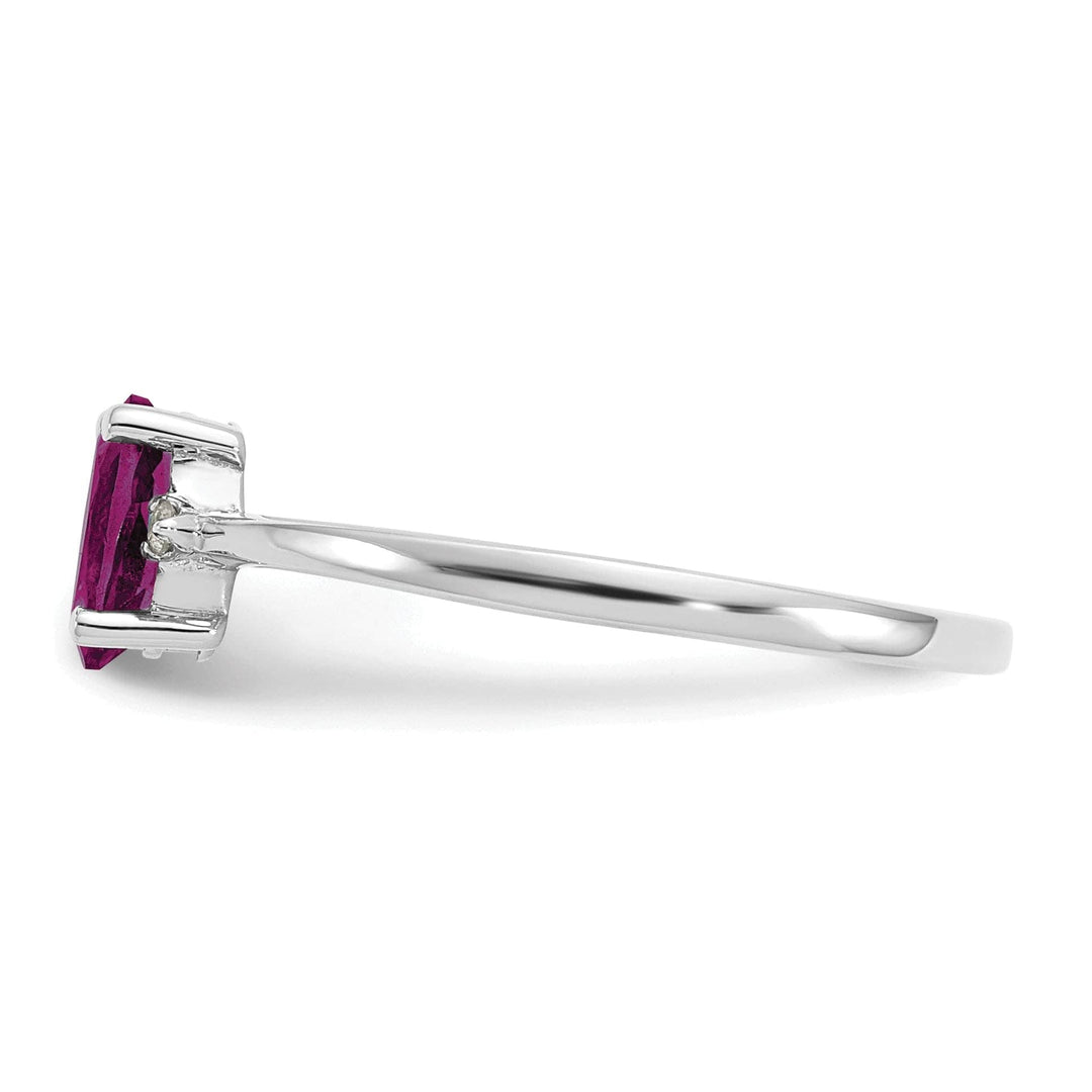 Lovely Rita's Ring 14k White Gold Diamond Garnet Birthstone Ring