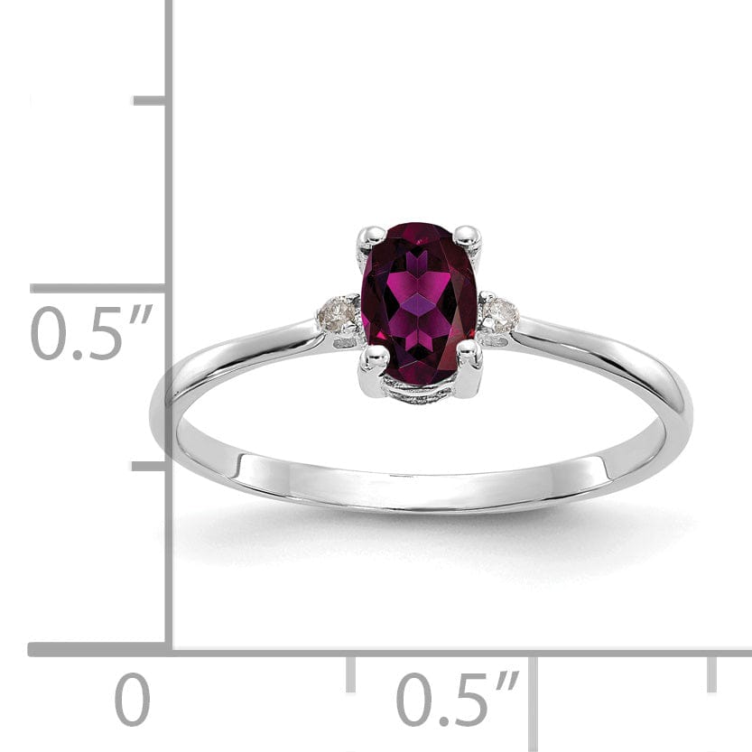 Lovely Rita's Ring 14k White Gold Diamond Garnet Birthstone Ring