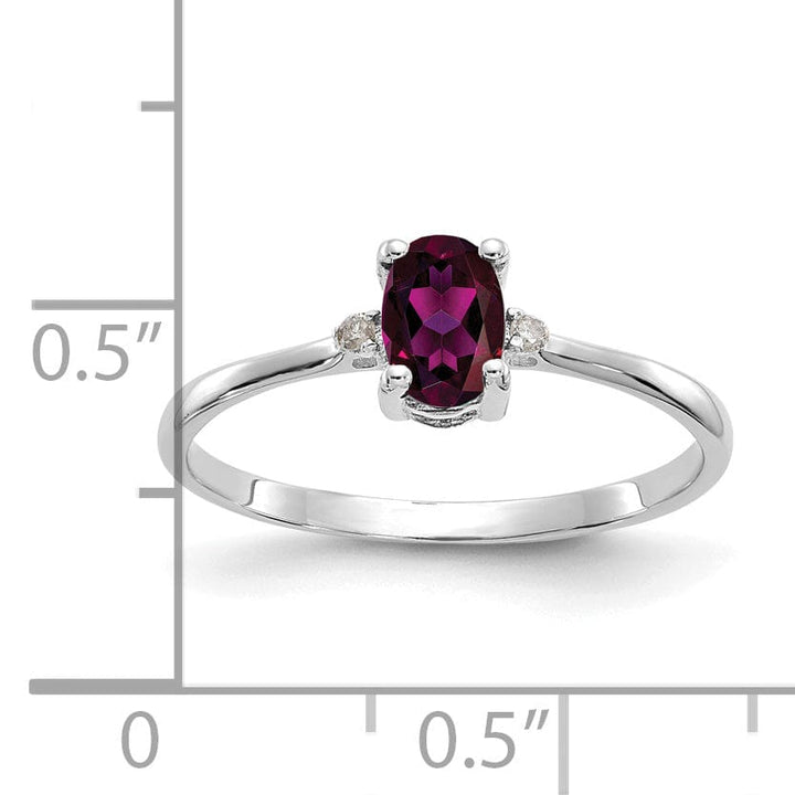 Lovely Rita's Ring 14k White Gold Diamond Garnet Birthstone Ring