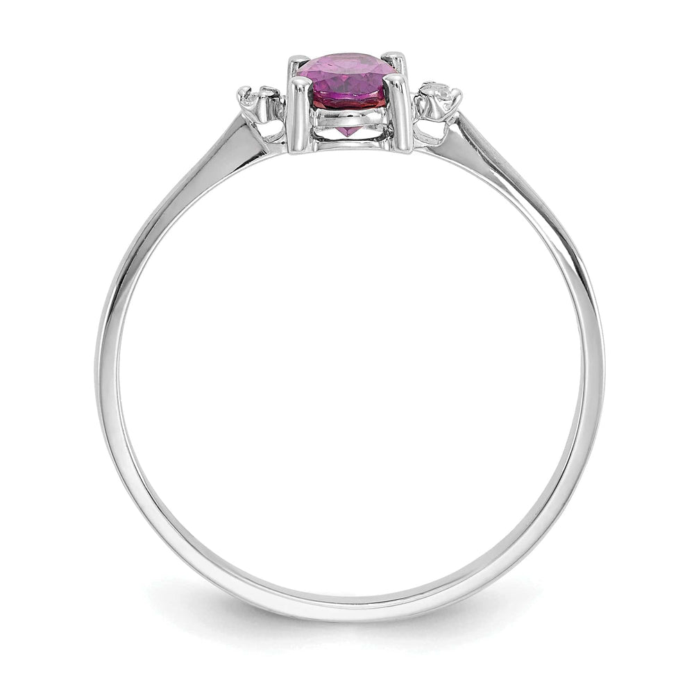 Lovely Rita's Ring 14k White Gold Diamond Garnet Birthstone Ring